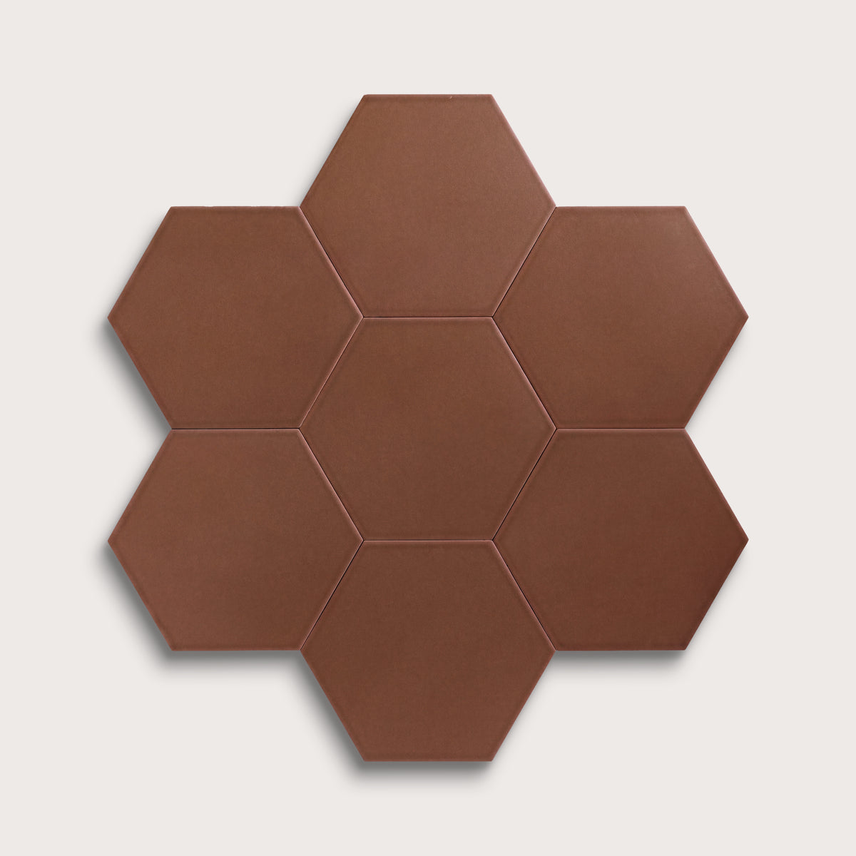 Amber ceramic tile, 8 inch hex, matte finish