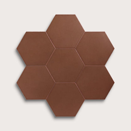 Amber ceramic tile, 8 inch hex, matte finish