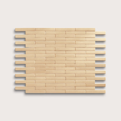 Bone ceramic tile, 1 by 6 inch subway mosaic, matte finish