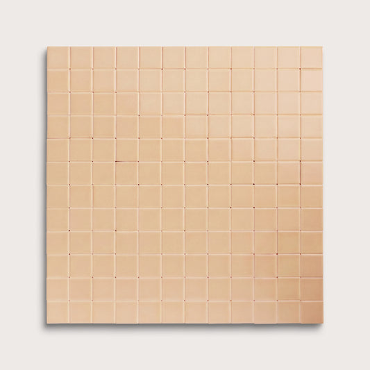 Bone ceramic tile, 2 by 2 inch mosaic, gloss finish