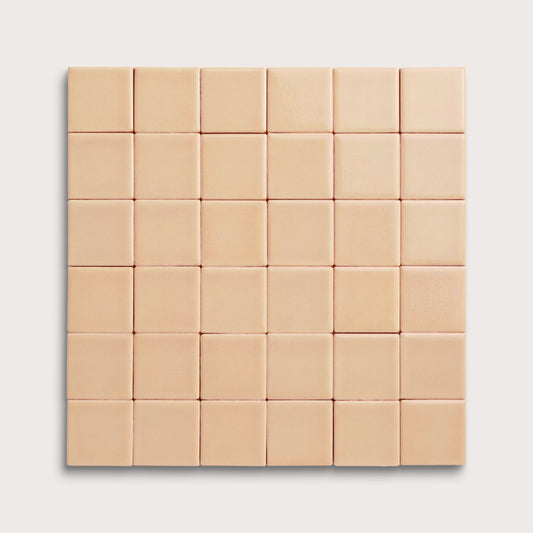 Bone ceramic tile, 2 by 2 inch mosaic, gloss finish