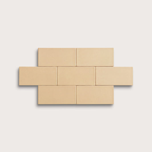 Bone ceramic tile, 2 by 4 inches, matte finish