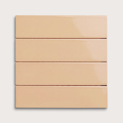 Bone ceramic tile, 2 by 8 inches, gloss finish