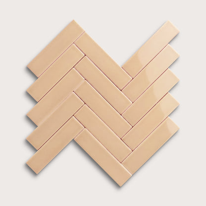 Bone ceramic tile, 2 by 8 inches, gloss finish