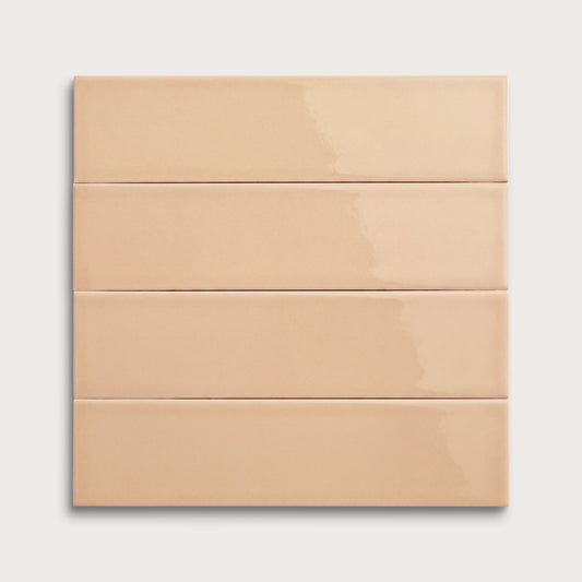 Bone ceramic tile, 3 by 12 inches, gloss finish