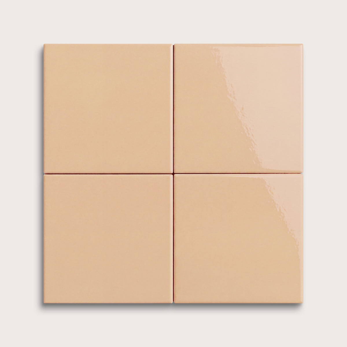 Bone ceramic tile, 4 by 4 inches, gloss finish
