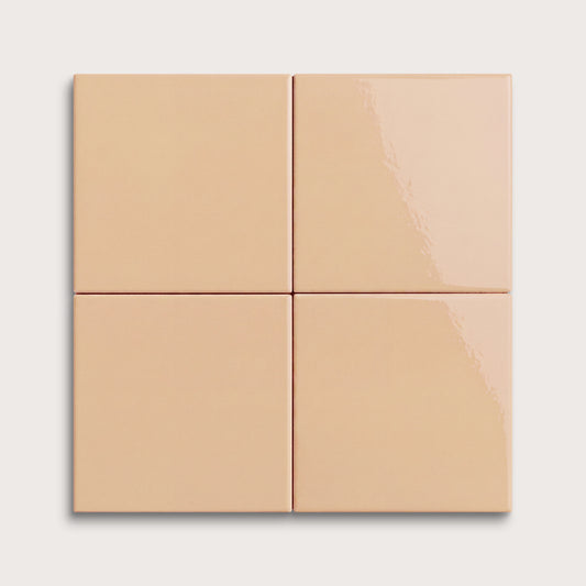 Bone ceramic tile, 4 by 4 inches, gloss finish