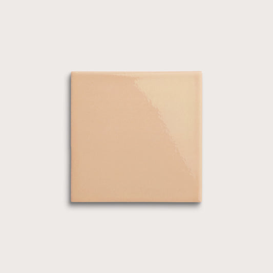 Bone ceramic tile, 6 by 6 inches, gloss finish