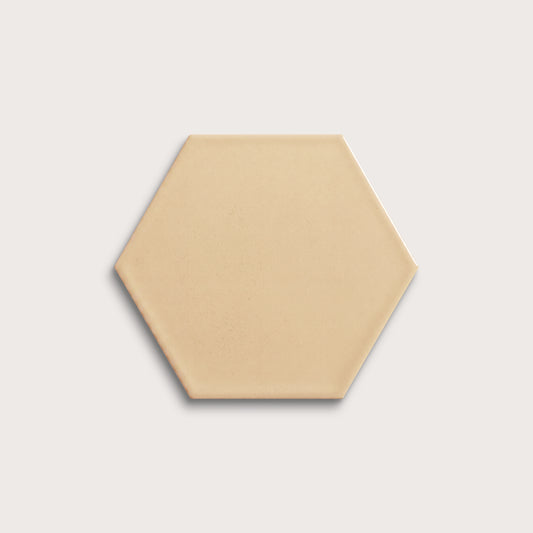 Bone ceramic tile, 8 inch hex, matte finish
