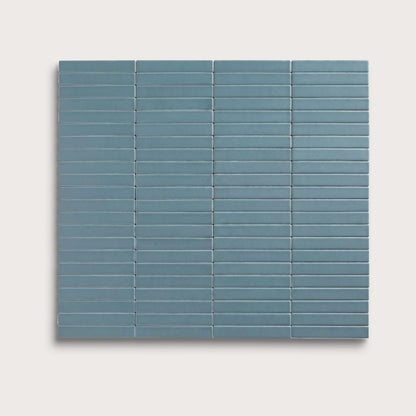 Blue Sky ceramic tile, 1 by 6 inch stacked mosaic, matte finish