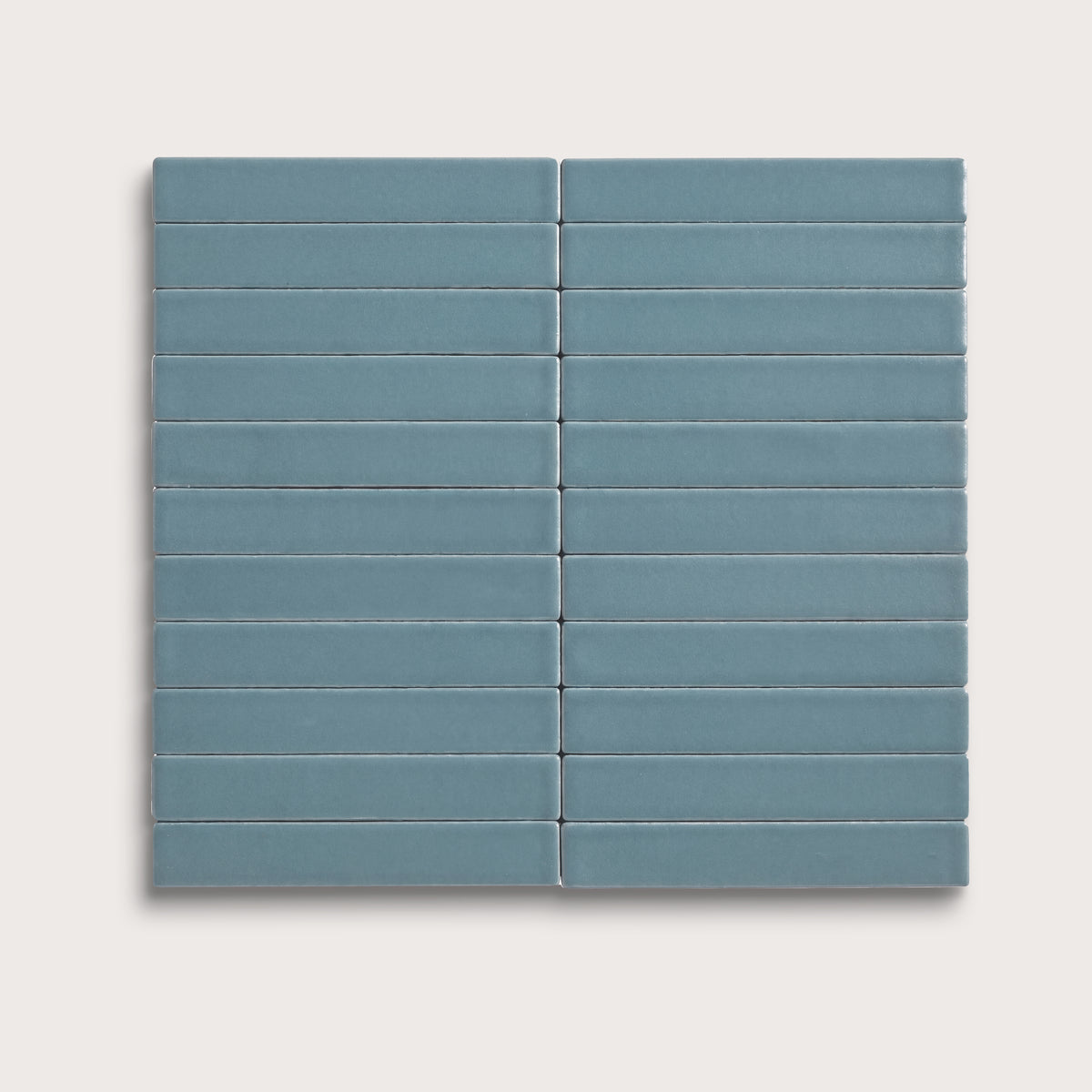 Blue Sky ceramic tile, 1 by 6 inch stacked mosaic, matte finish