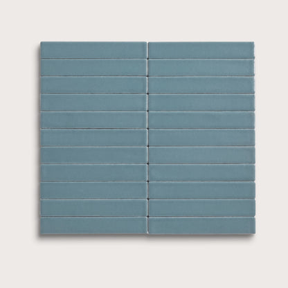 Blue Sky ceramic tile, 1 by 6 inch stacked mosaic, matte finish