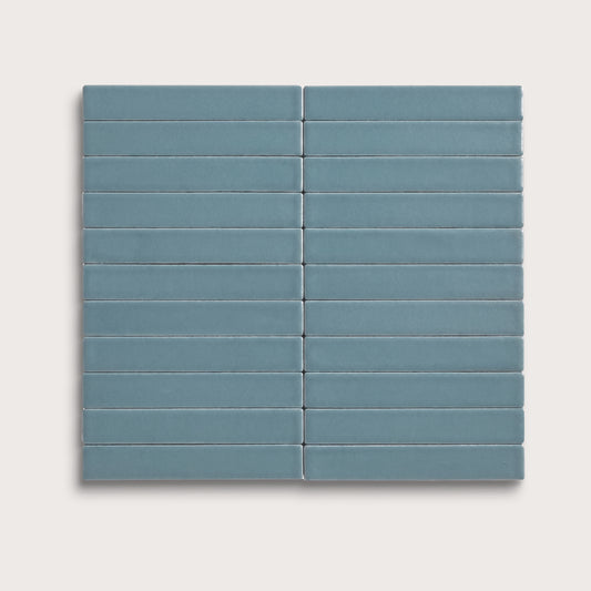 Blue Sky ceramic tile, 1 by 6 inch stacked mosaic, matte finish
