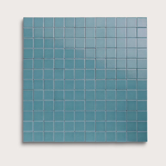 Blue Sky ceramic tile, 2 by 2 inch mosaic, gloss finish