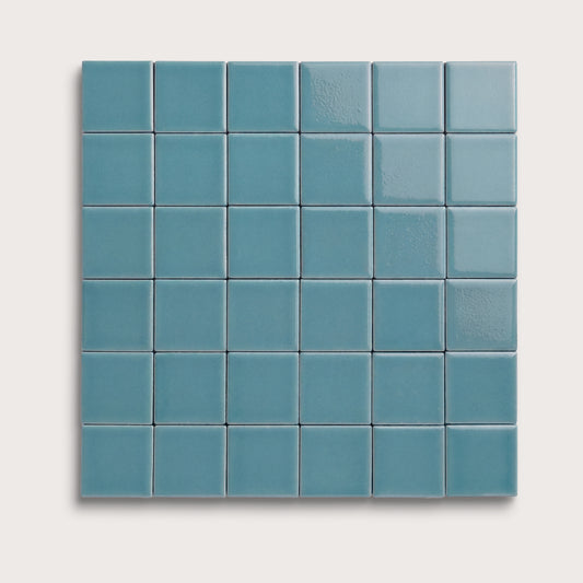 Blue Sky ceramic tile, 2 by 2 inch mosaic, gloss finish