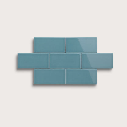 Blue Sky ceramic tile, 3 by 6 inches, gloss finish