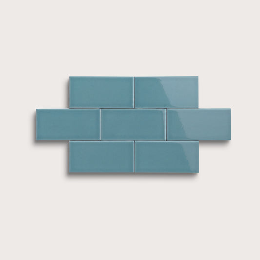 Blue Sky ceramic tile, 3 by 6 inches, gloss finish