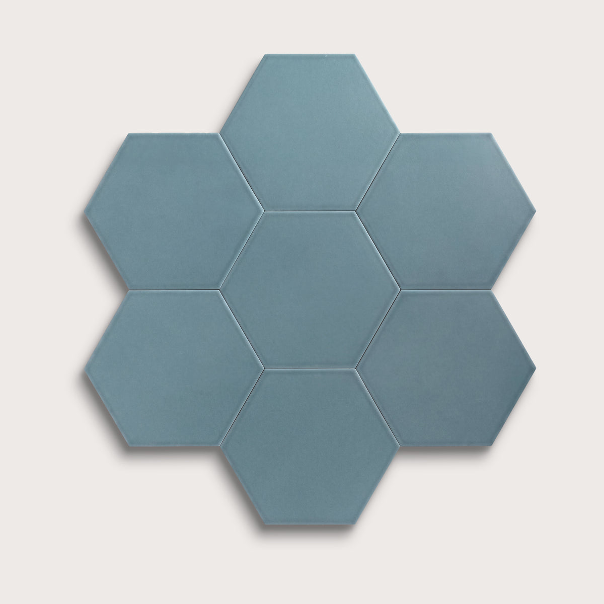 Blue Sky ceramic tile, 8 inch hex, matte finish