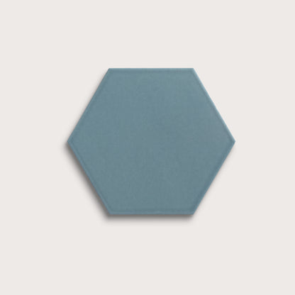 Blue Sky ceramic tile, 8 inch hex, matte finish