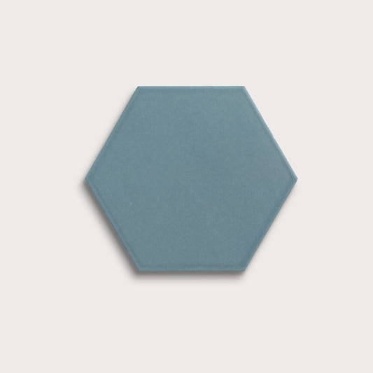Blue Sky ceramic tile, 8 inch hex, matte finish