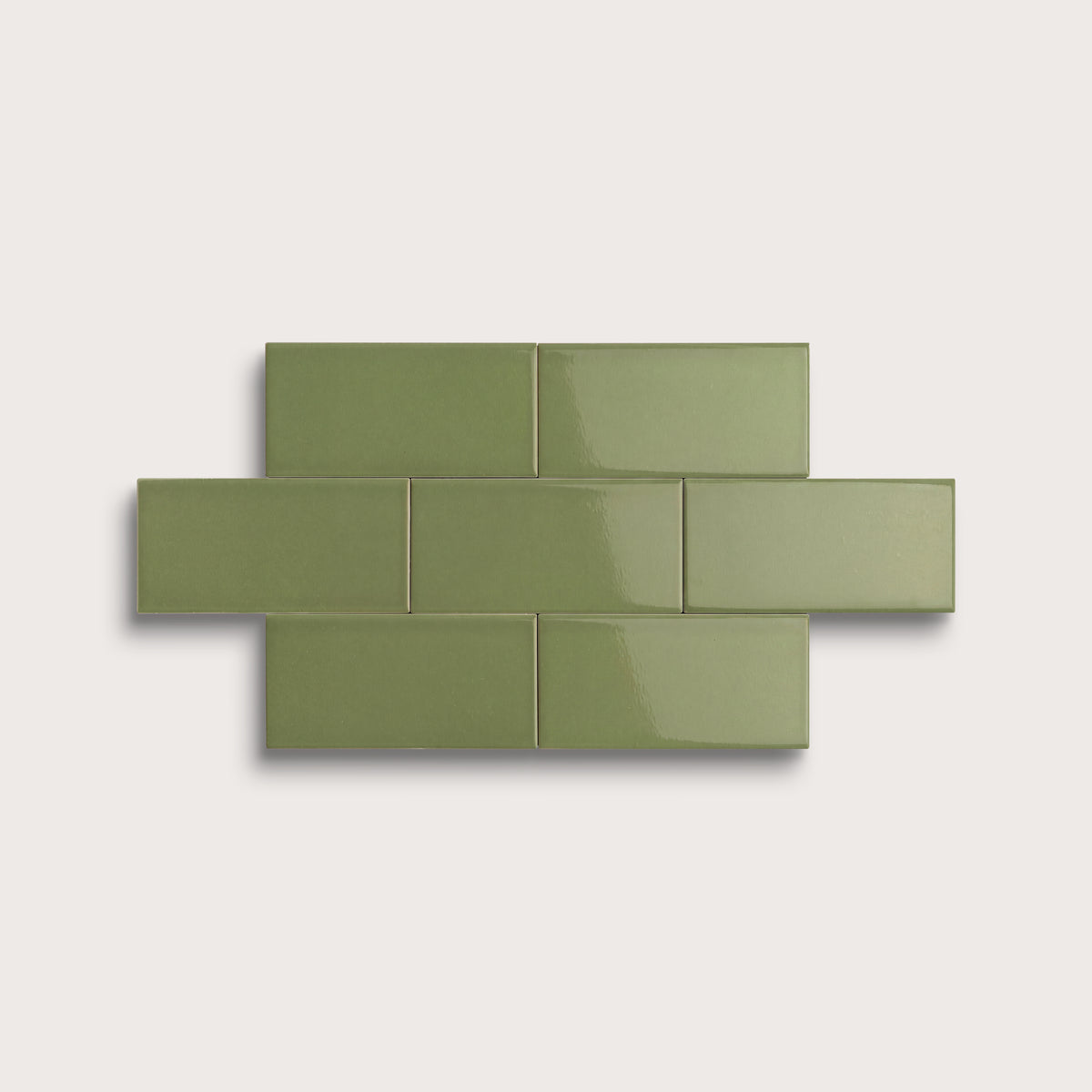 Cactus Green ceramic tile, 2 by 4 inches, gloss finish