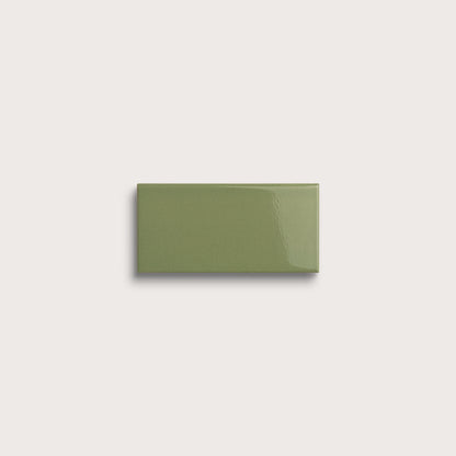 Cactus Green ceramic tile, 2 by 4 inches, gloss finish