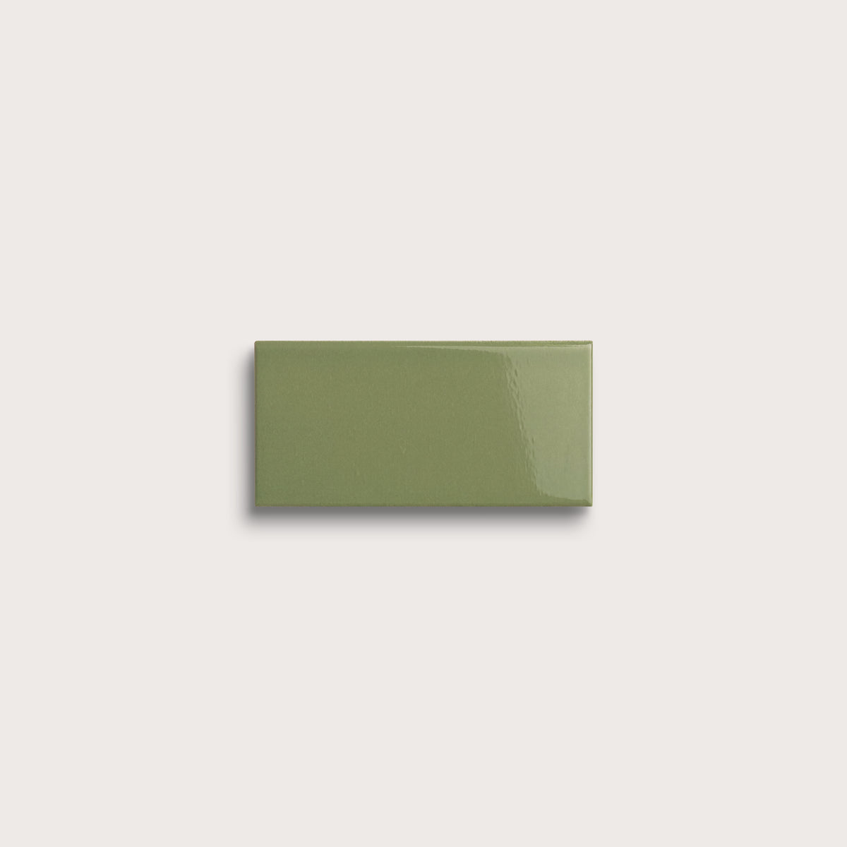 Cactus Green ceramic tile sample, gloss finish