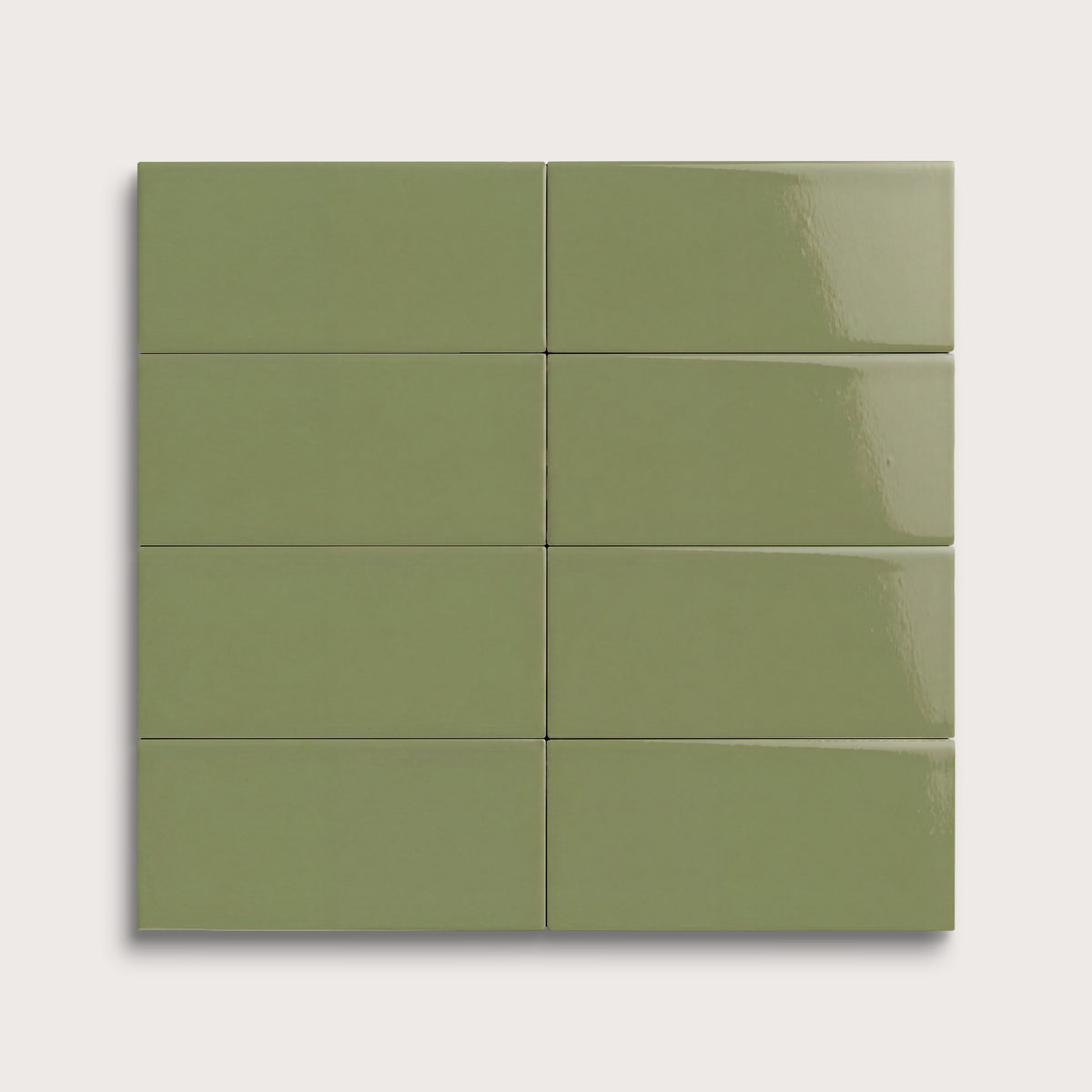 Cactus Green ceramic tile, 2 by 4 inches, gloss finish