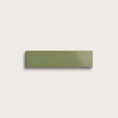 Cactus Green ceramic tile, 2 by 8 inches, gloss finish