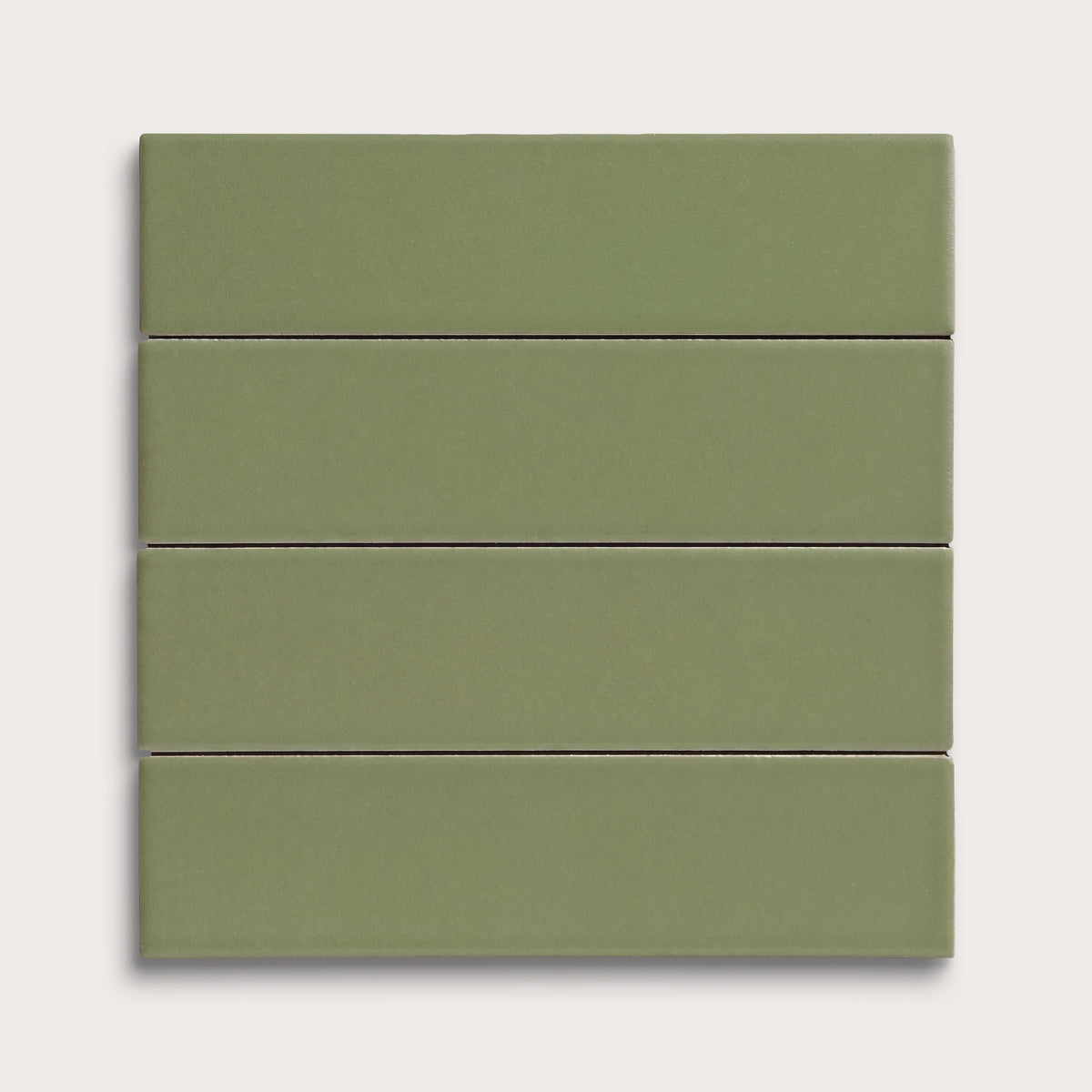 Cactus Green ceramic tile, 2 by 8 inches, matte finish