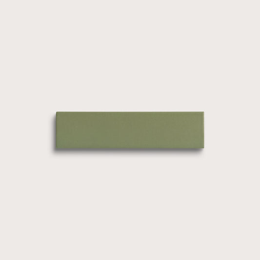 Cactus Green ceramic tile, 2 by 8 inches, matte finish