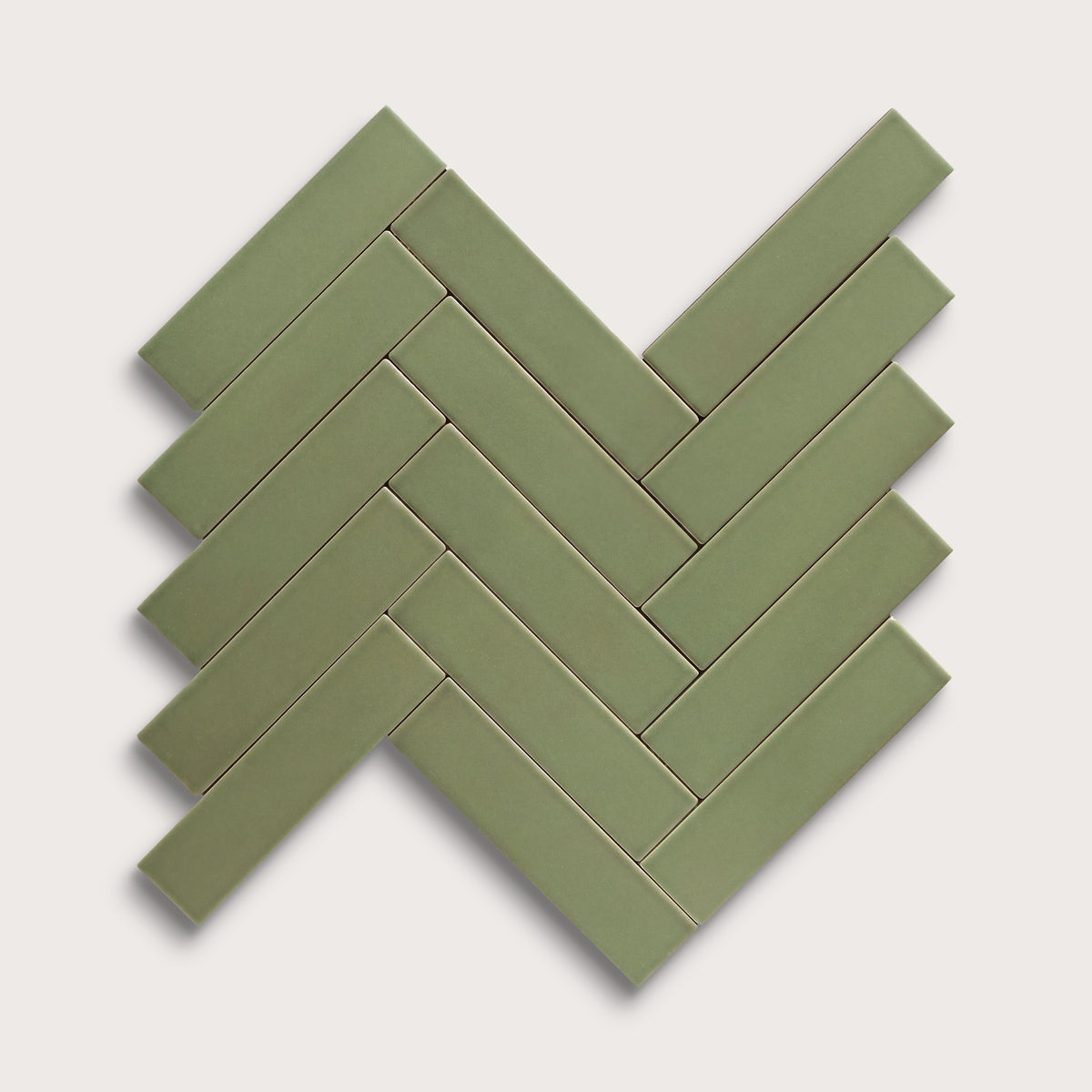 Cactus Green ceramic tile, 2 by 8 inches, matte finish