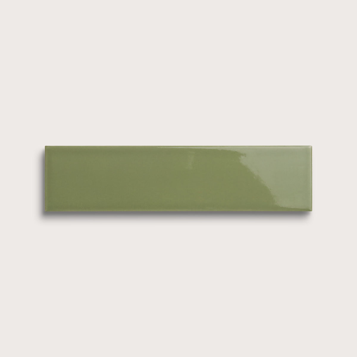 Cactus Green ceramic tile, 3 by 12 inches, gloss finish