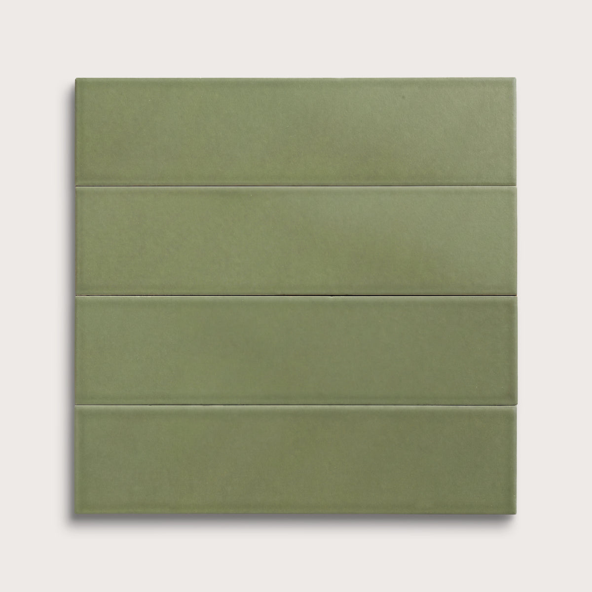 Cactus Green ceramic tile, 3 by 12 inches, matte finish