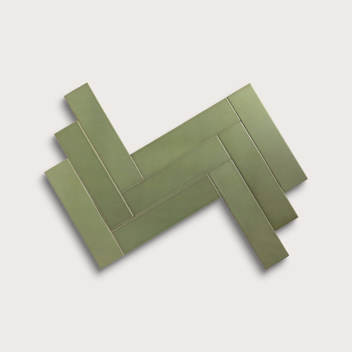 Cactus Green ceramic tile, 3 by 12 inches, matte finish