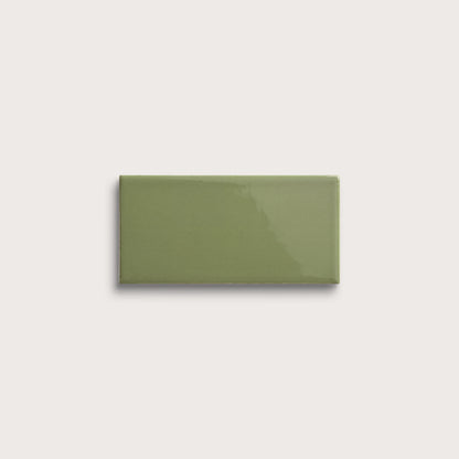 Cactus Green ceramic tile, 3 by 6 inches, gloss finish