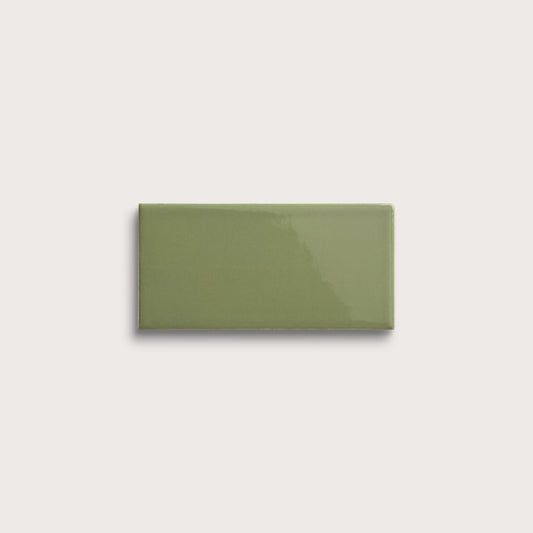Cactus Green ceramic tile, 3 by 6 inches, gloss finish
