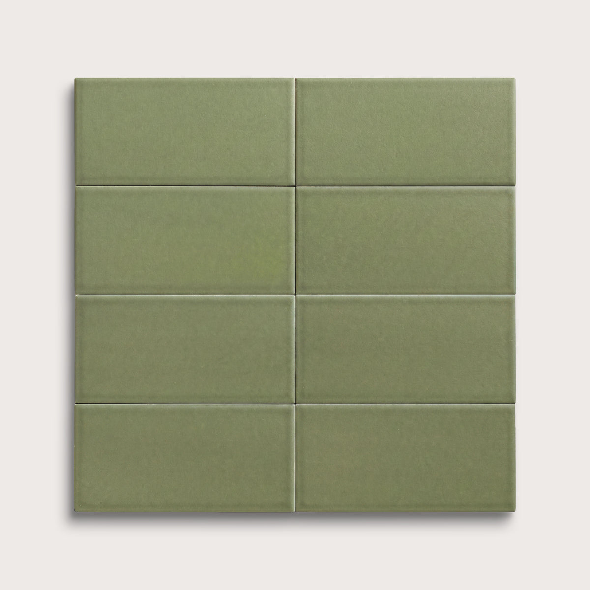 Cactus Green ceramic tile, 3 by 6 inches, matte finish