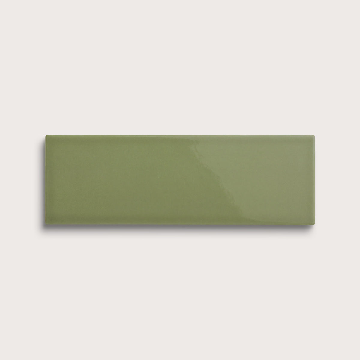 Cactus Green ceramic tile, 4 by 12 inches, gloss finish
