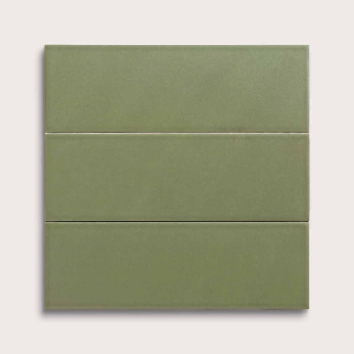 Cactus Green ceramic tile, 4 by 12 inches, matte finish