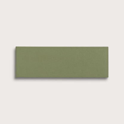 Cactus Green ceramic tile, 4 by 12 inches, matte finish