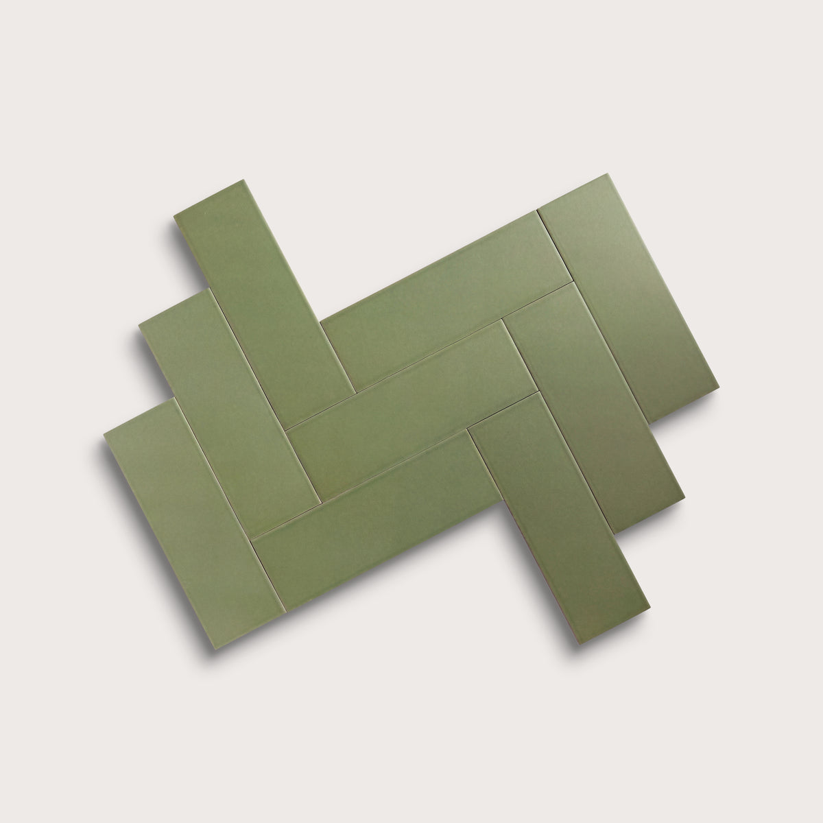 Cactus Green ceramic tile, 4 by 12 inches, matte finish