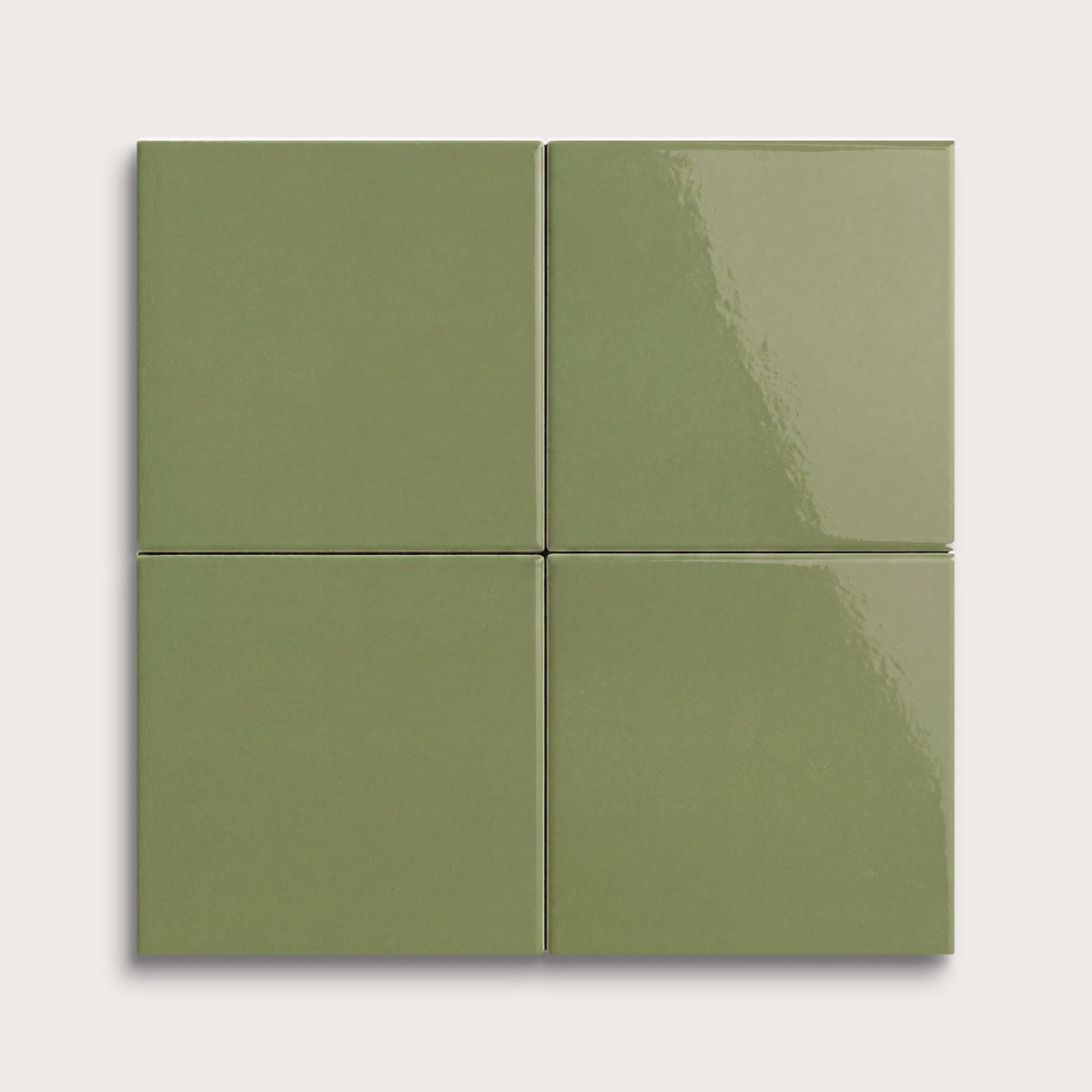 Cactus Green ceramic tile, 4 by 4 inches, gloss finish