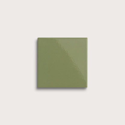 Cactus Green ceramic tile, 4 by 4 inches, gloss finish