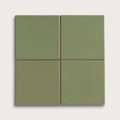 Cactus Green ceramic tile, 4 by 4 inches, matte finish