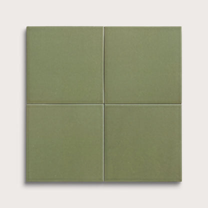 Cactus Green ceramic tile, 6 by 6 inches, matte finish