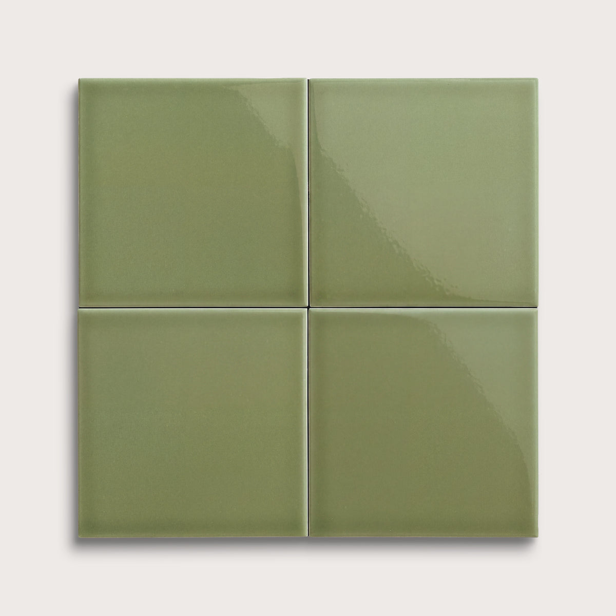 Cactus Green ceramic tile, 8 by 8 inches, gloss finish