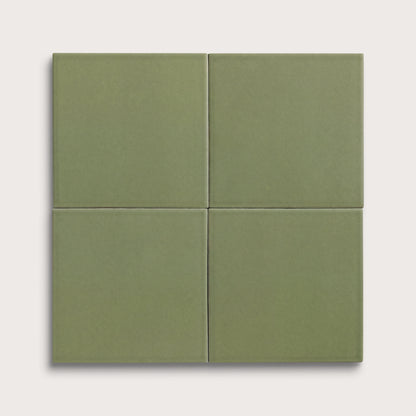 Cactus Green ceramic tile, 8 by 8 inches, matte finish