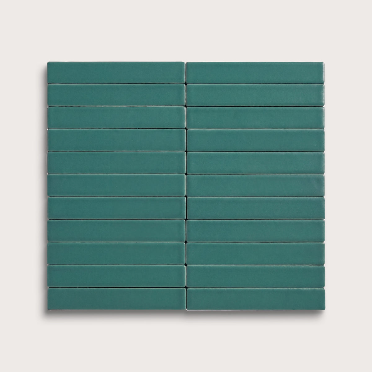 Cenote ceramic tile, 1 by 6 inch stacked mosaic, matte finish
