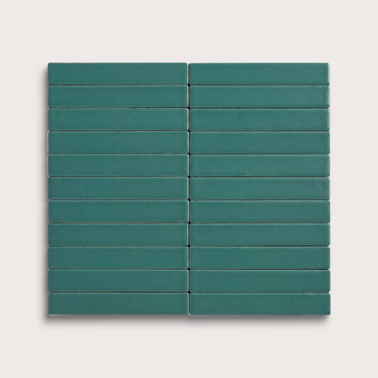 Cenote ceramic tile, 1 by 6 inch stacked mosaic, matte finish